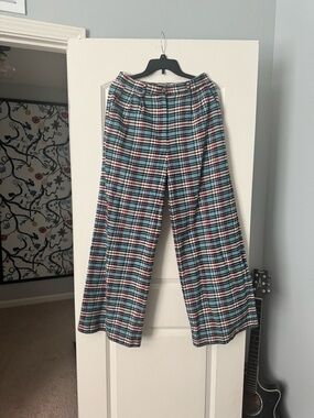 Dress in Lala Rebel Road Plaid Wide Leg Trousers in Americana- Size Medium